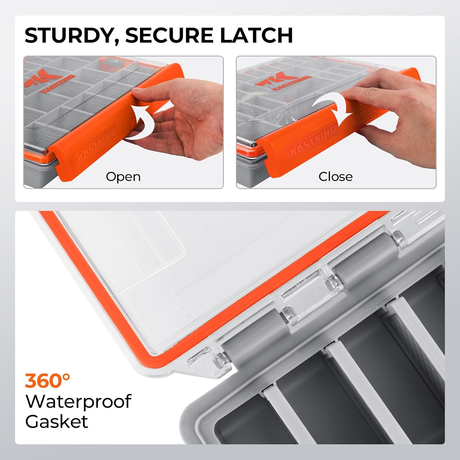 KastKing HyperSeal Waterproof Tackle Box, 3700 Tackle Trays
