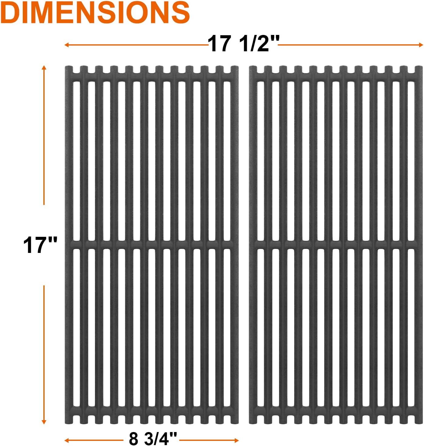 BBQ Future 17" Grill Grates for Charbroil 2-Burner Tru-Infrared Gas Grills