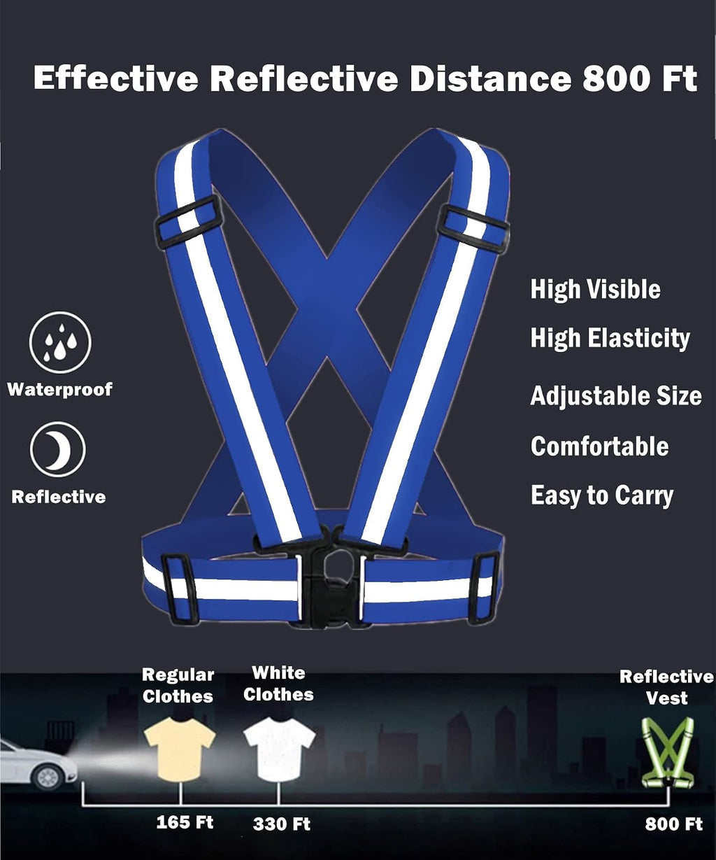 Reflective Vest, High Visibility Safety Vest Straps Reflective Gear for Night Running Walking Cycling for Men Women Kids