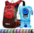 Mothybot Insulated Hydration Backpack Pack with 3L BPA Free Leak Proof Water Bladder, Large Storage Lightweight Hiking Daypack with Waist Pouches & Cooler Layer, for Running, Biking, Camping, Festival