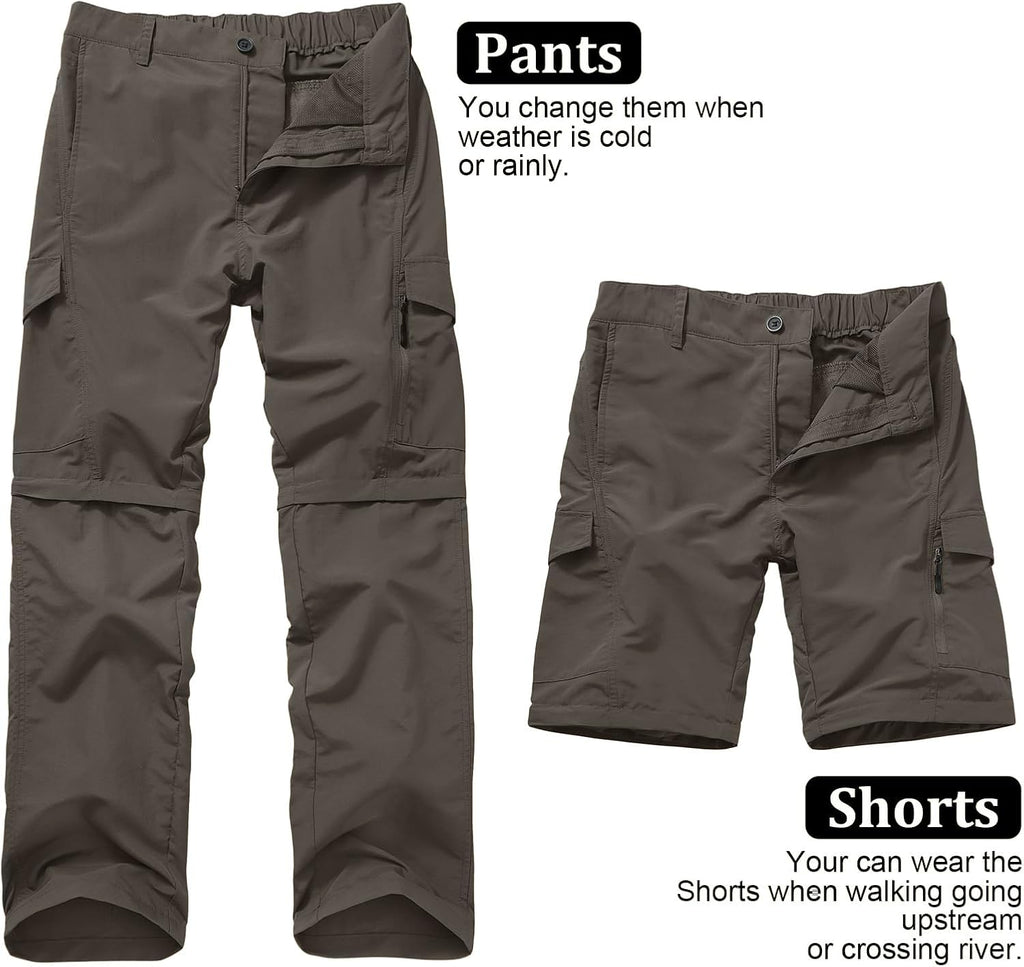 linlon Boy Scout Pants Hiking Mens Convertible Zip Off Safari Fishing