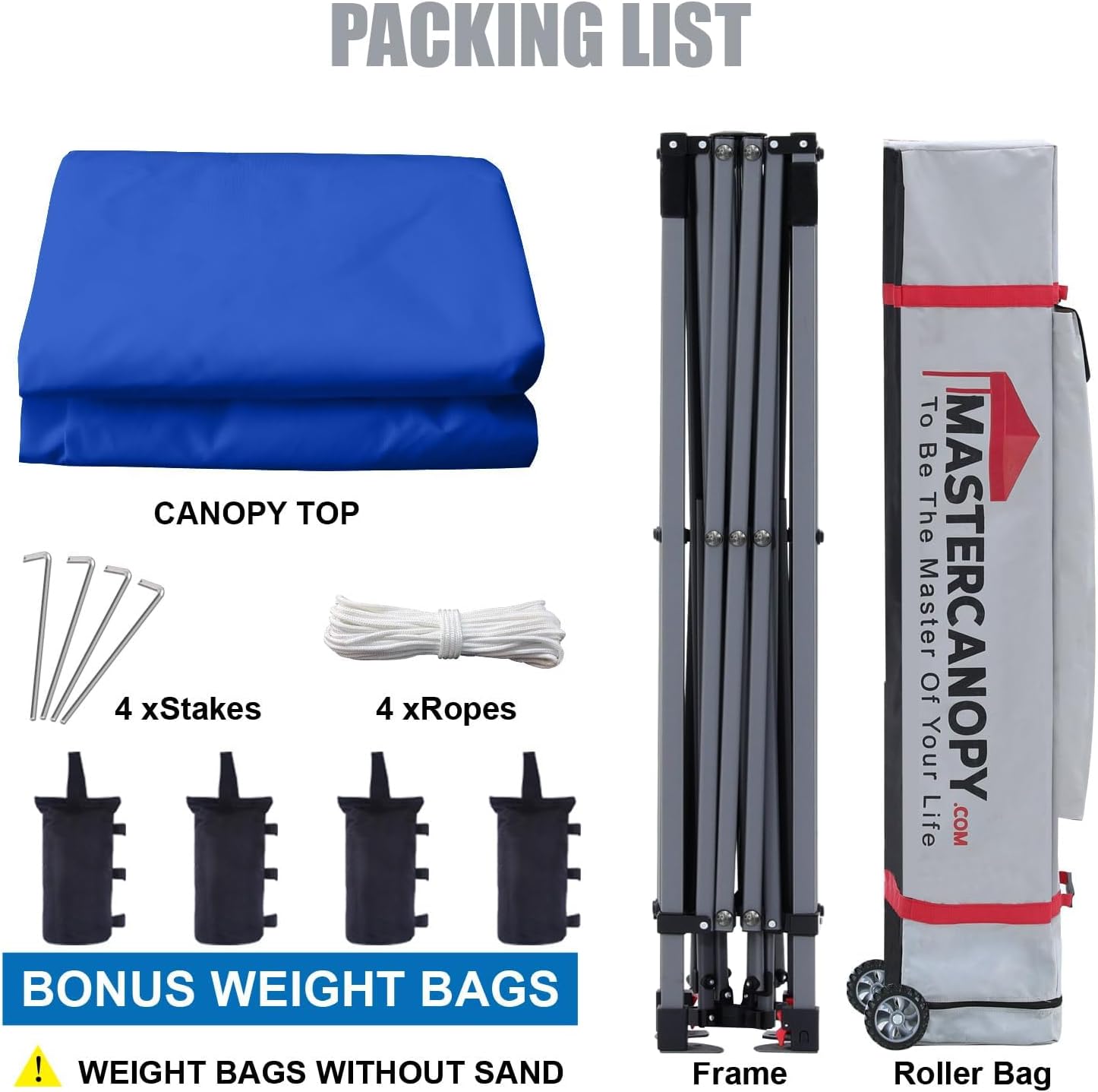 MASTERCANOPY 10x10 Heavy Duty Pop up Canopy Tent with Sidewalls, Blue