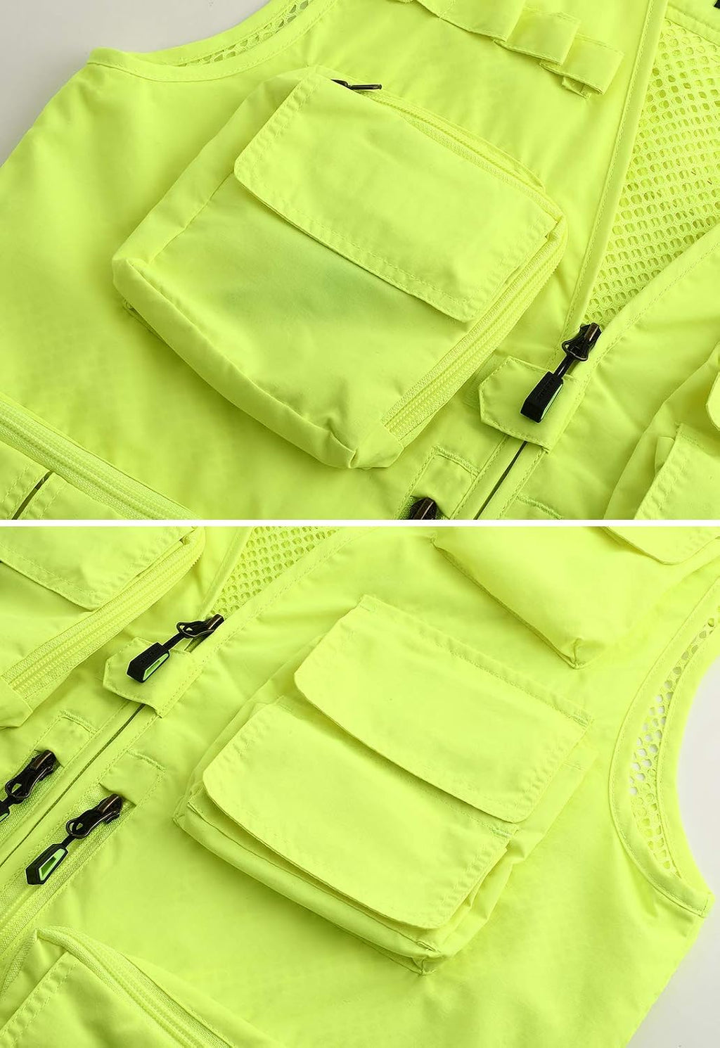 Hbufnha Outdoor Fishing Hunting Vest Multi Pockets Work Cargo Jacket