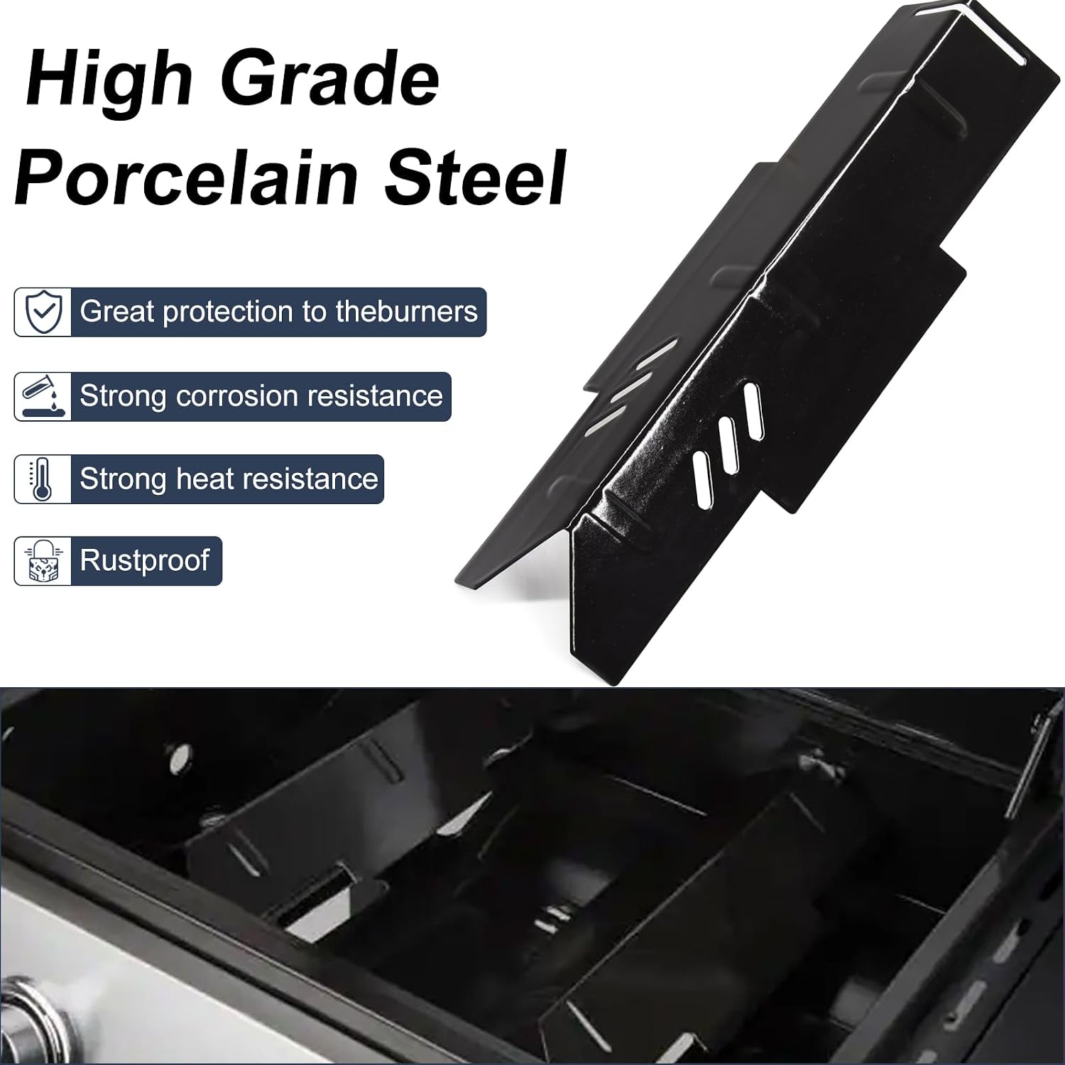 Criditpid Grill Replacement Parts for Dyna Glo DGF350CSP DGF350CSP-D 2 Burner Grill, Porcelain Steel Heat Plate Shields, Burner Tubes, Grates & Igniter Electrode Kit for Dyna-Glo DGF350CSP Grill.