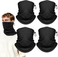 Winter Neck Warmer Gaiter: 4 Pack Windproof Fleece Face Cover