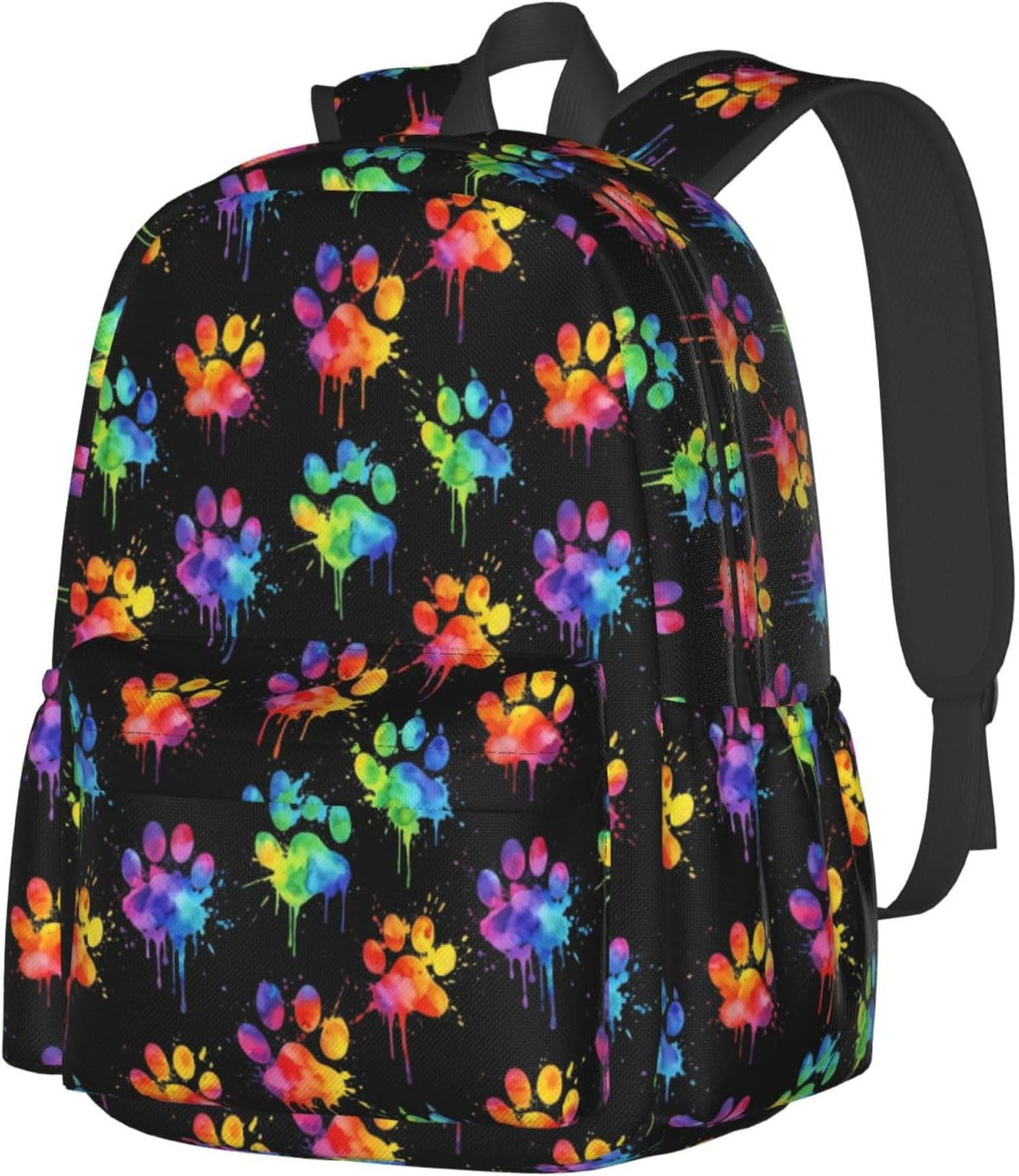 Colorful Dog Paws Laptop Backpack For Men Women, Lightweight Daypack Bookbag For Daily Commutes Business Travel Hiking