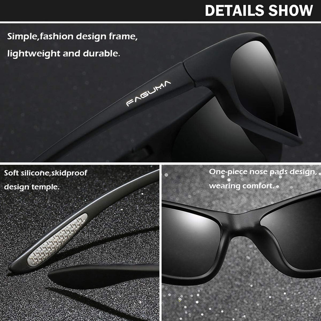 FAGUMA Polarized Sports Sunglasses For Men UV400 Protection