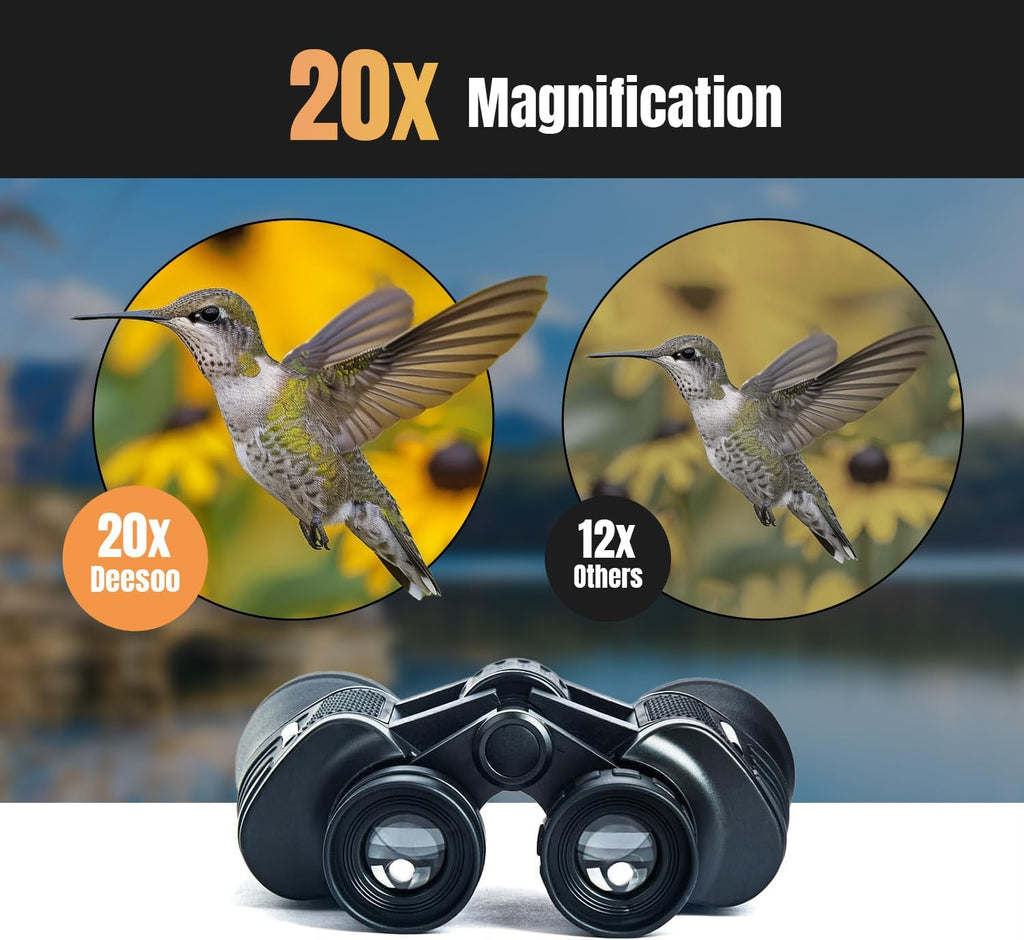20x50 High Powered Binoculars for Adults, Waterproof Compact Binoculars with Low Light Vision for Bird Watching Hunting Football Games Travel Stargazing Cruise, Christmas Birthday Gifts for Men
