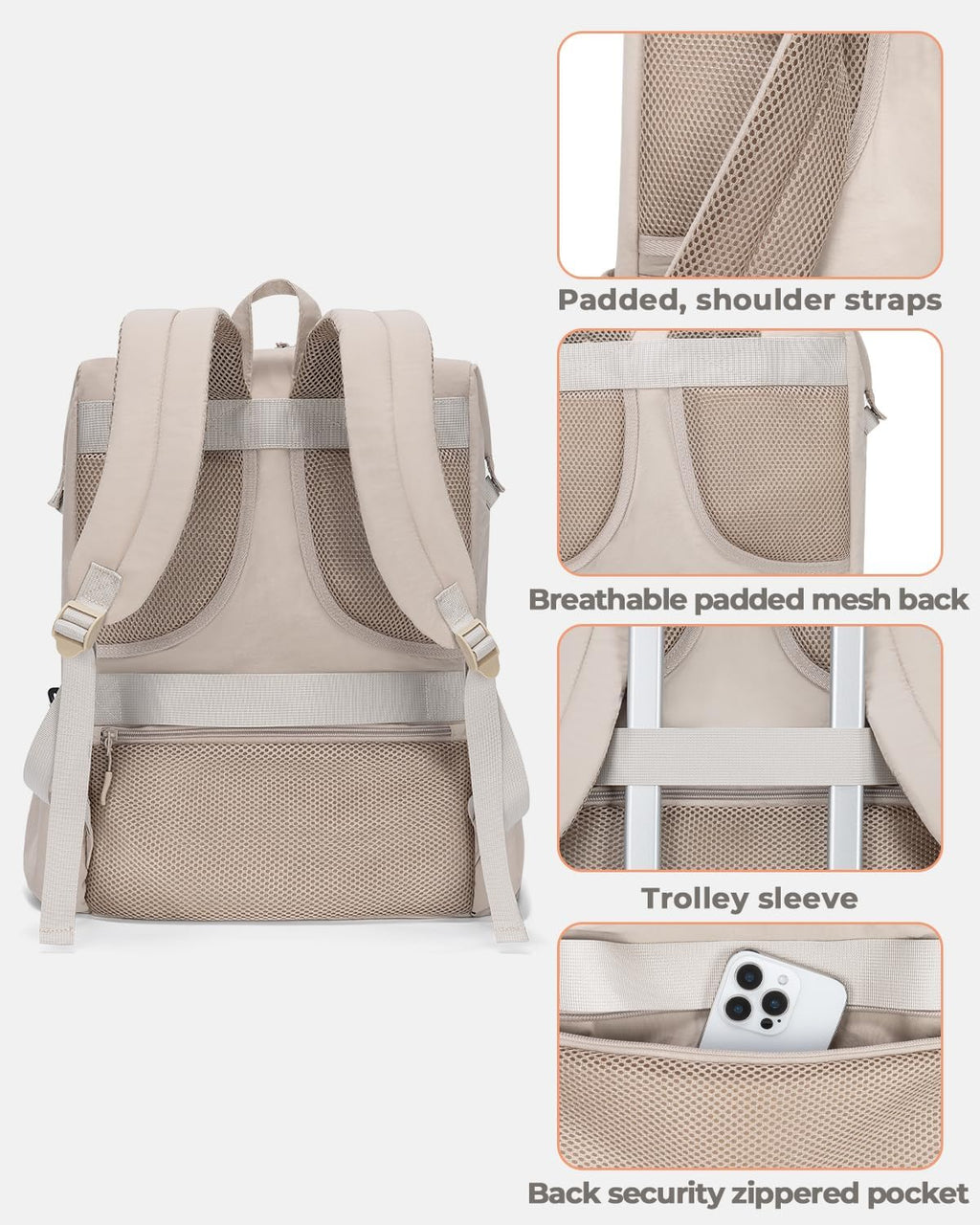 Backpack Cooler 40 Cans Puffer Soft Cooler with Laptop Compartment