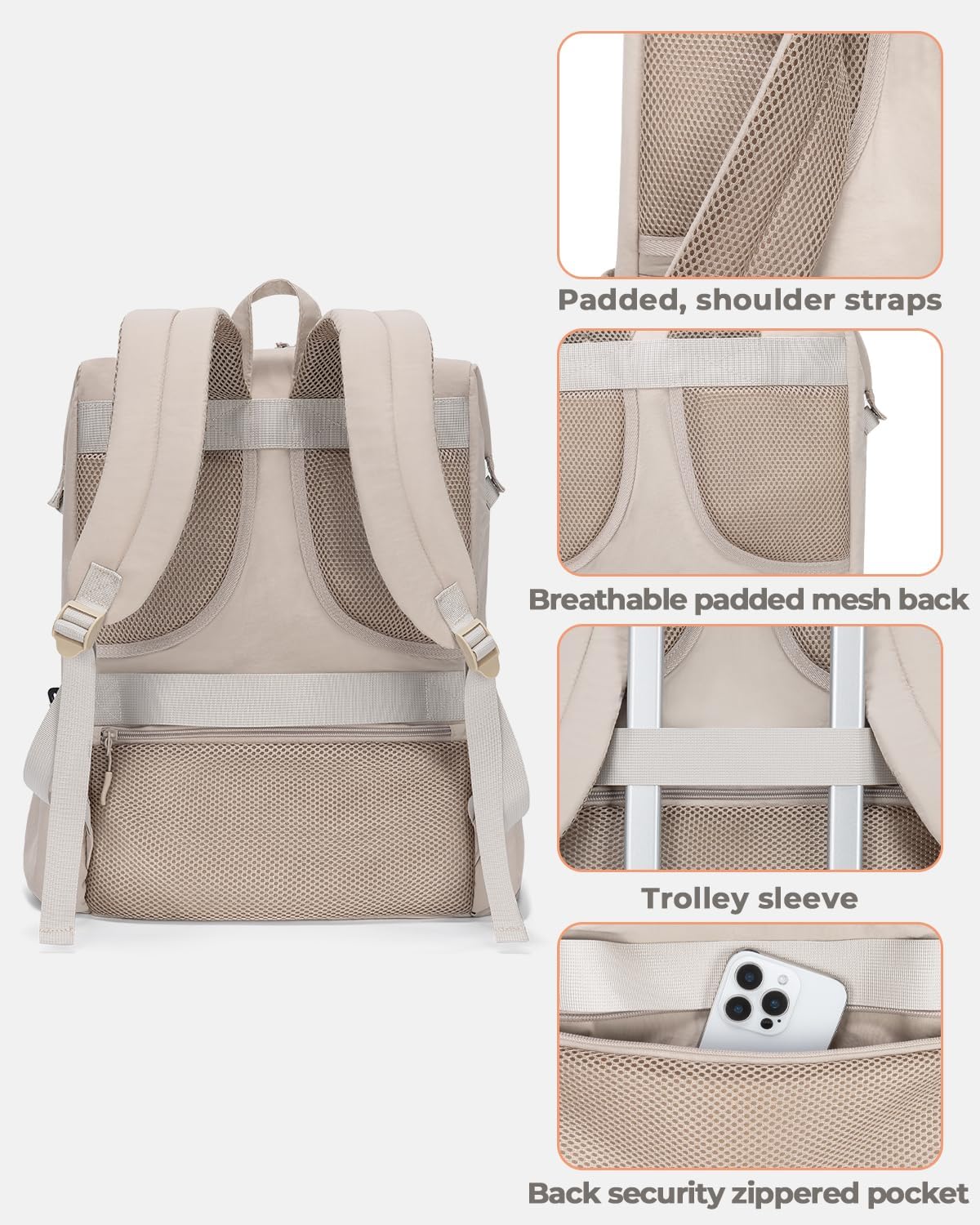 Backpack Cooler 40 Cans Puffer Soft Cooler with Laptop Compartment