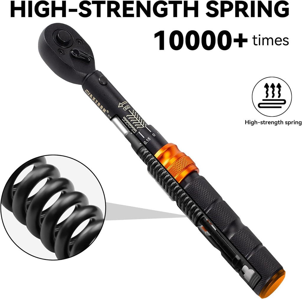 Bike Torque Wrench Set, 1/4-Inch Drive, 2-20 Nm, 35-Piece Kit