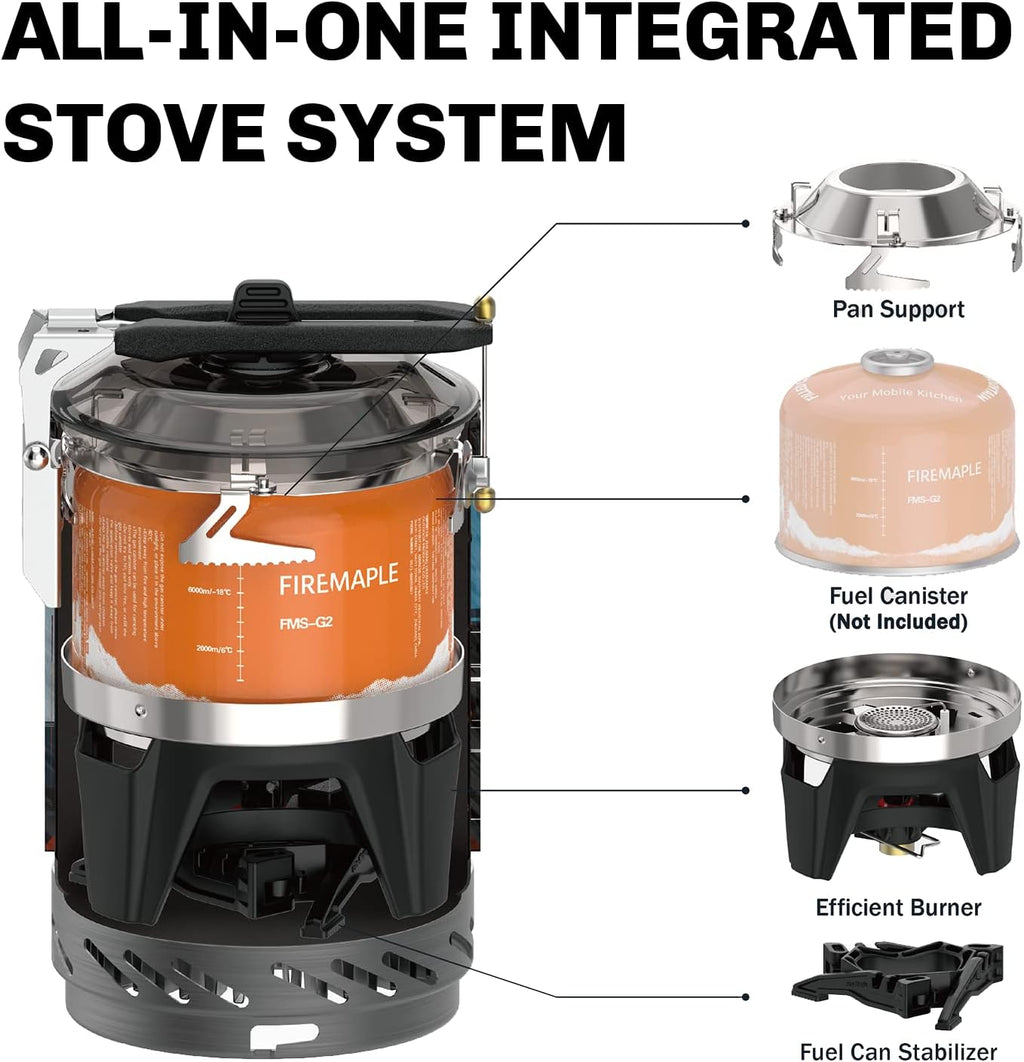 Fire-Maple Fixed Star X2 Backpacking Camping Stove System, Black,22oz