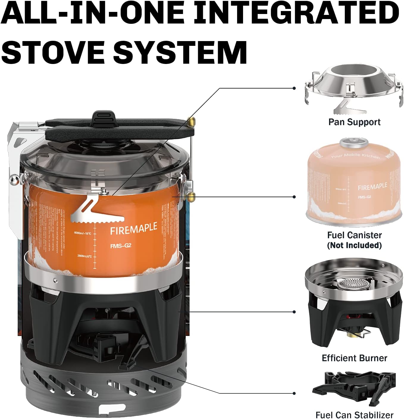 Fire-Maple Fixed Star X2 Backpacking Camping Stove System, Black,22oz
