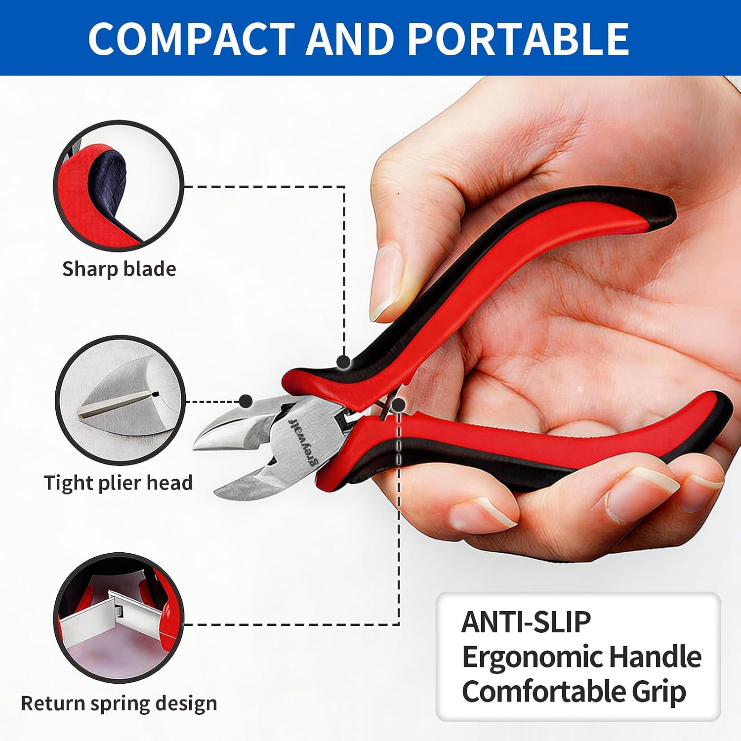 5 pcs mini pliers set, small pliers set includes pointed nose, long nose, oblique nose, flat nose and wire cutters with storage bag, suitable for electronic repair and jewelry, DIY tools