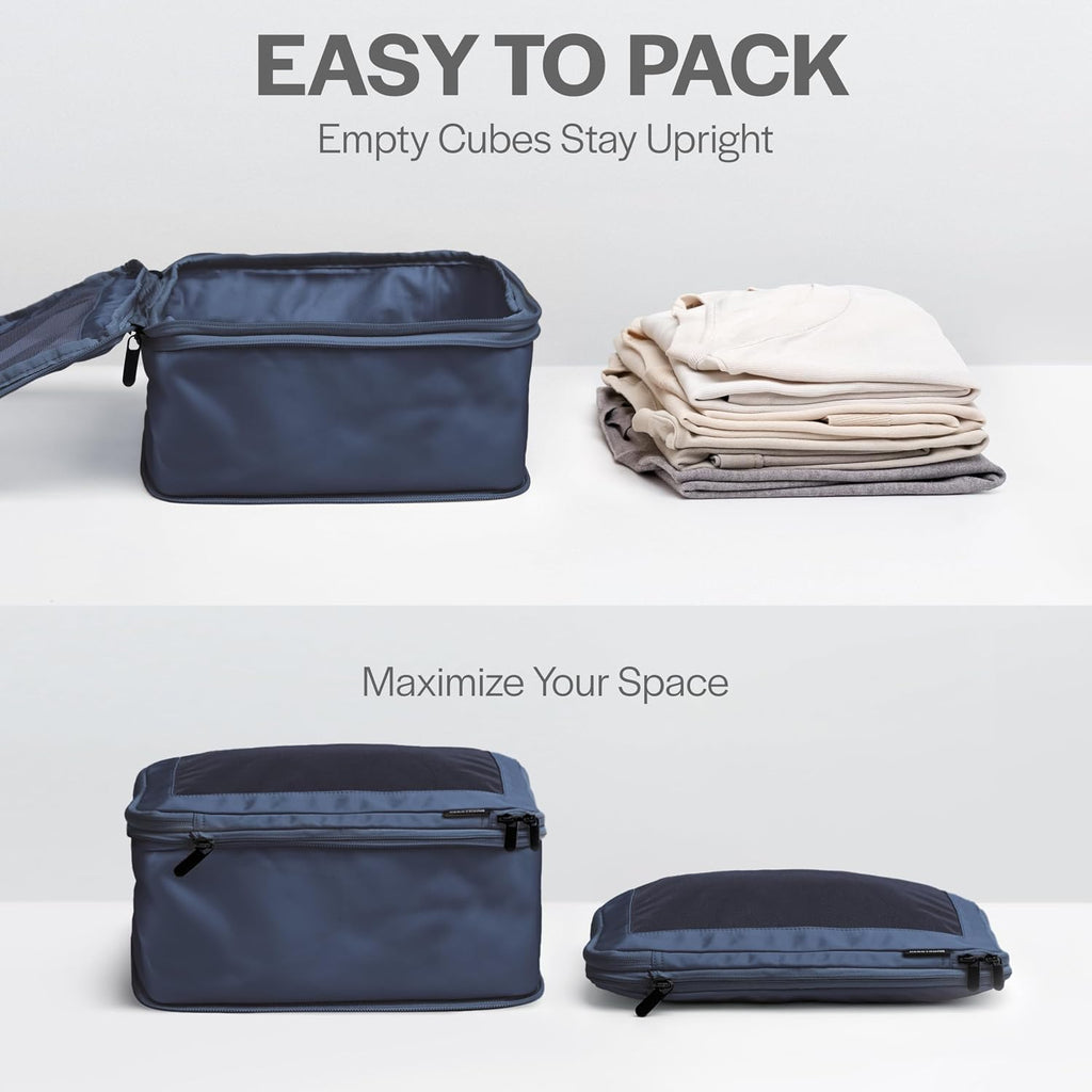 Aerotrunk Compression Packing Cubes for Travel, 4-Pack, Dark Blue