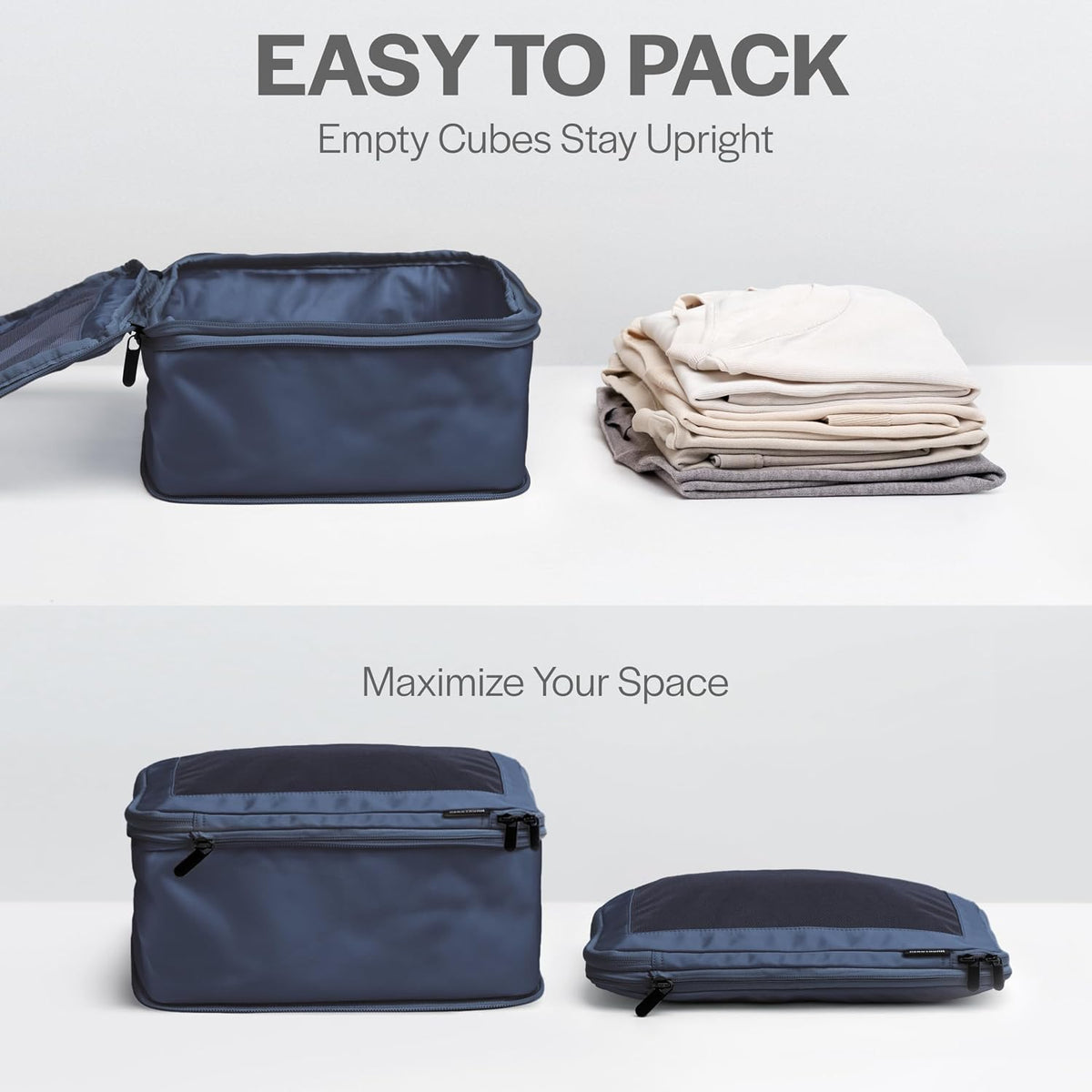 Aerotrunk Compression Packing Cubes for Travel, 4-Pack, Dark Blue