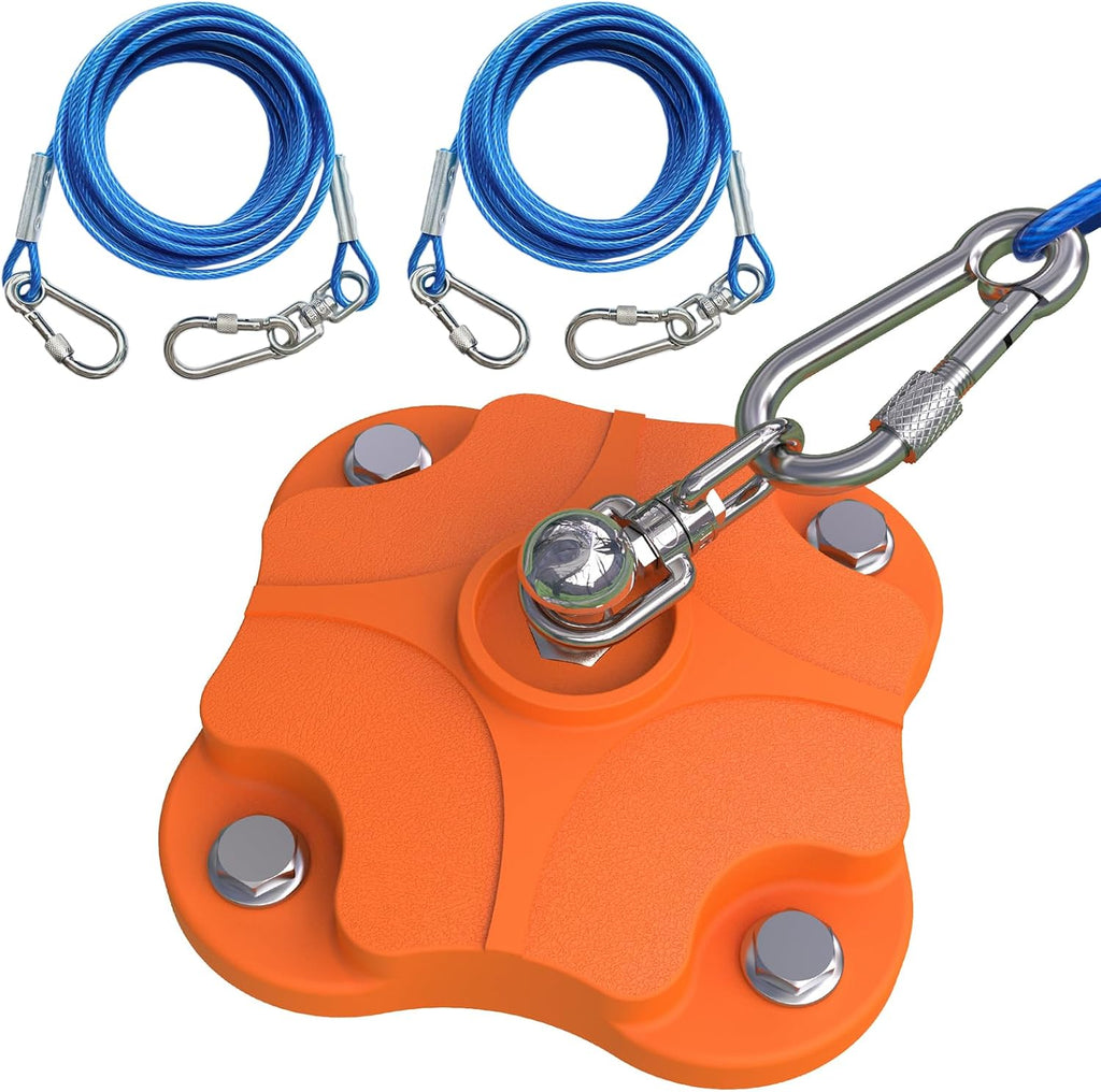 Heavy Duty Dog Tie Out Stake Ground Anchor with Dual 360° Anti-Tangle Swivel - Dog Runner Stake for Large Dogs Outside Yard & Camping (One Dog Stake/200lbs/No Cable)