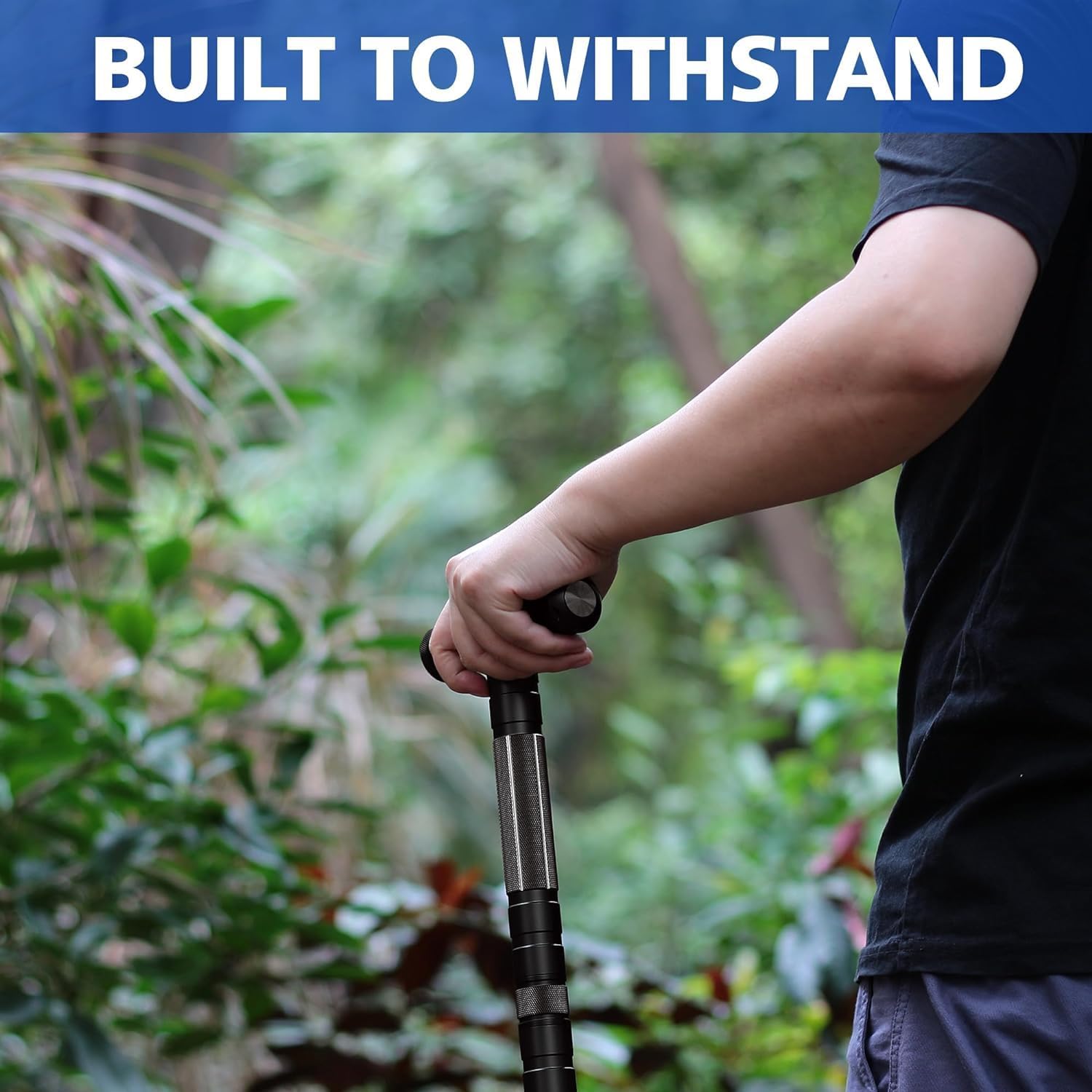 aiGear G2 Tactical Hiking Stick with Survival Kit, 5-Section Staff