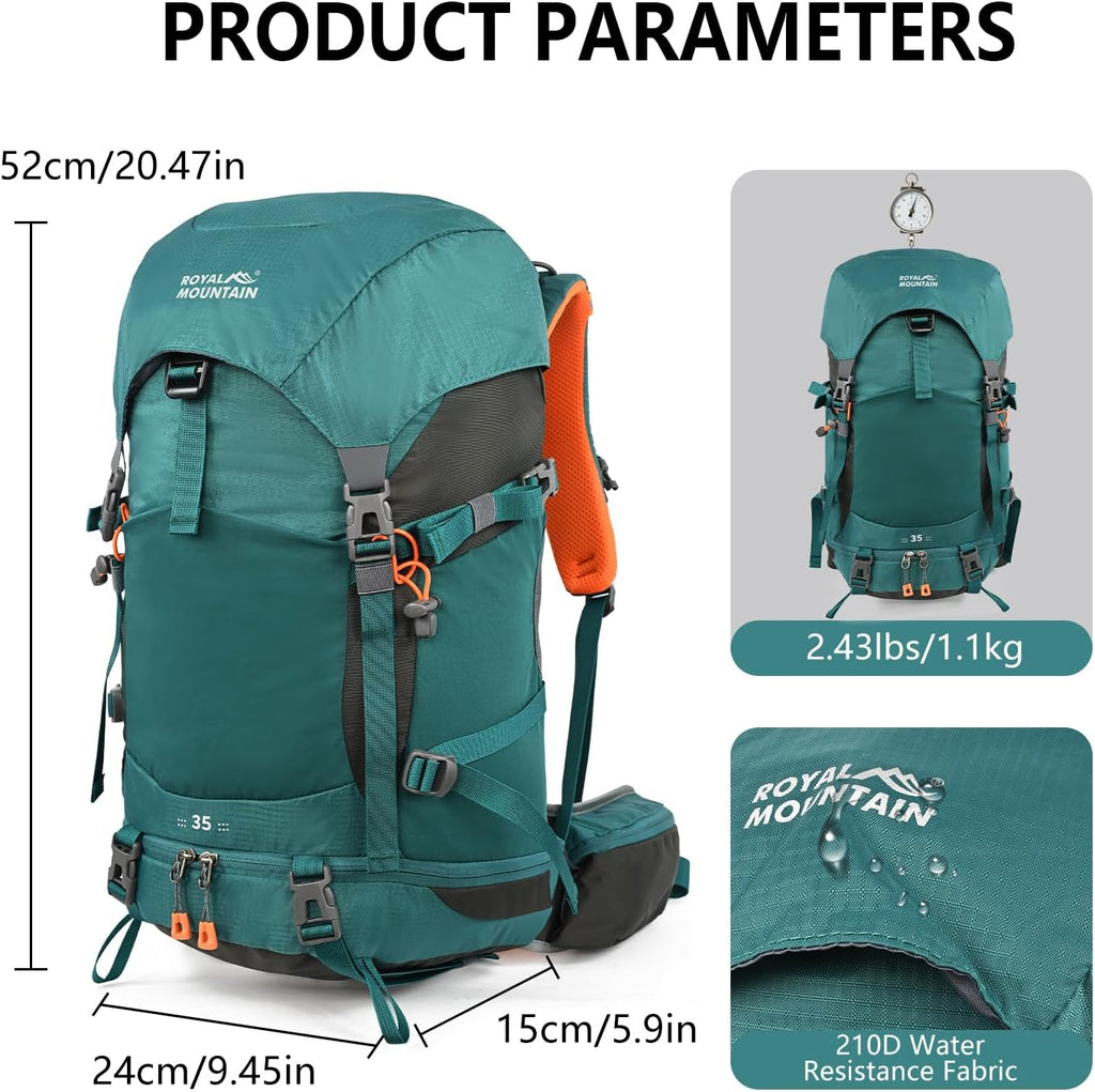 Hiking Backpack for Women Men,30+5L Waterproof Camping Backpacking Backpack