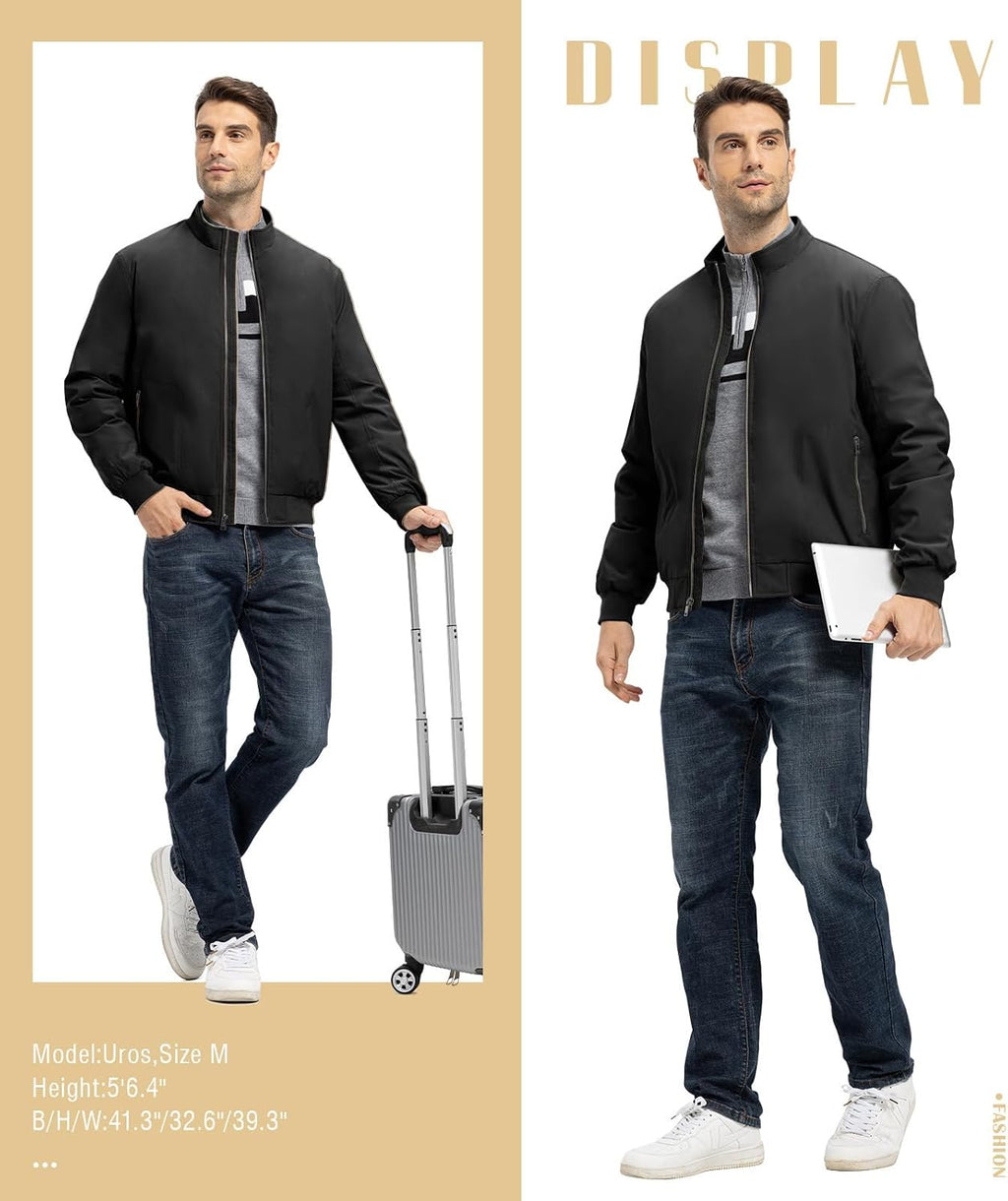 TBMPOY Men's Winter Jackets Bomber Padded Casual Windbreaker Warm Fall Coat