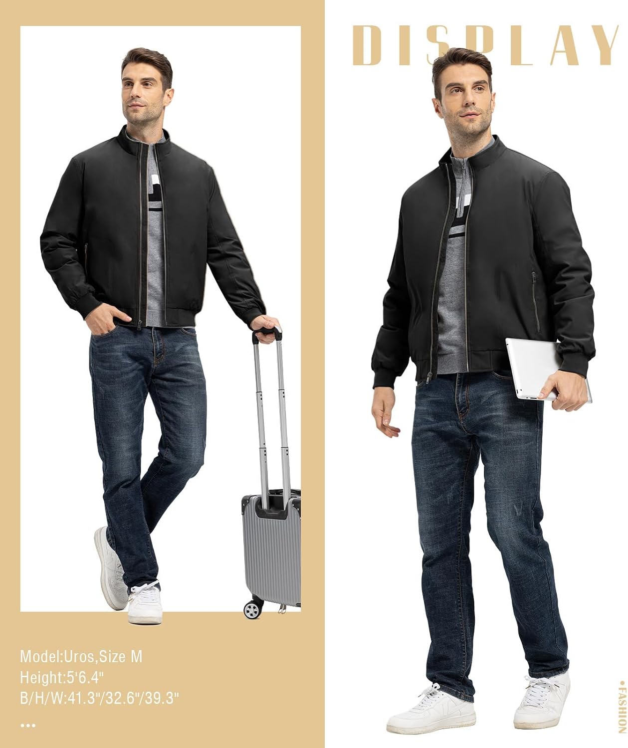 TBMPOY Men's Winter Jackets Bomber Padded Casual Windbreaker Warm Fall Coat