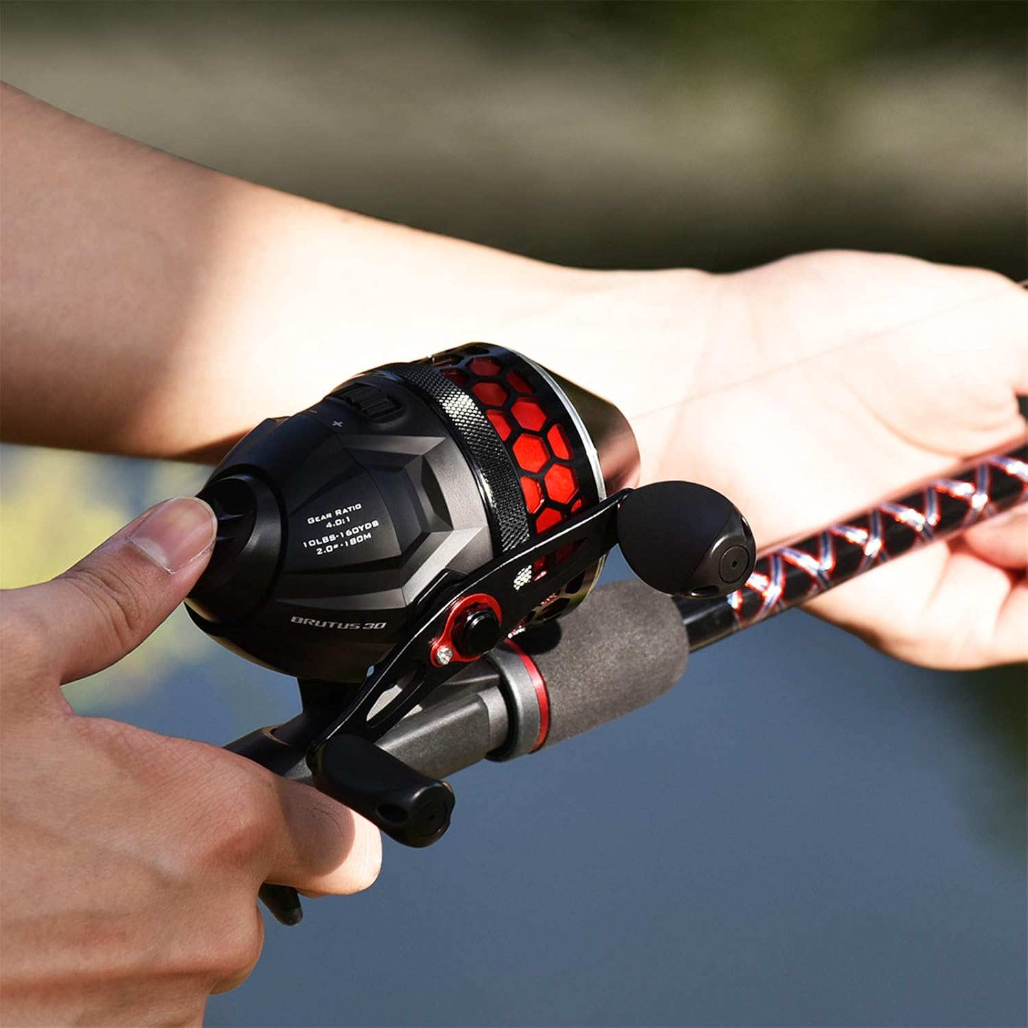 KastKing Brutus Spincast Fishing Reel, Reversible Handle, Easy Push-Button