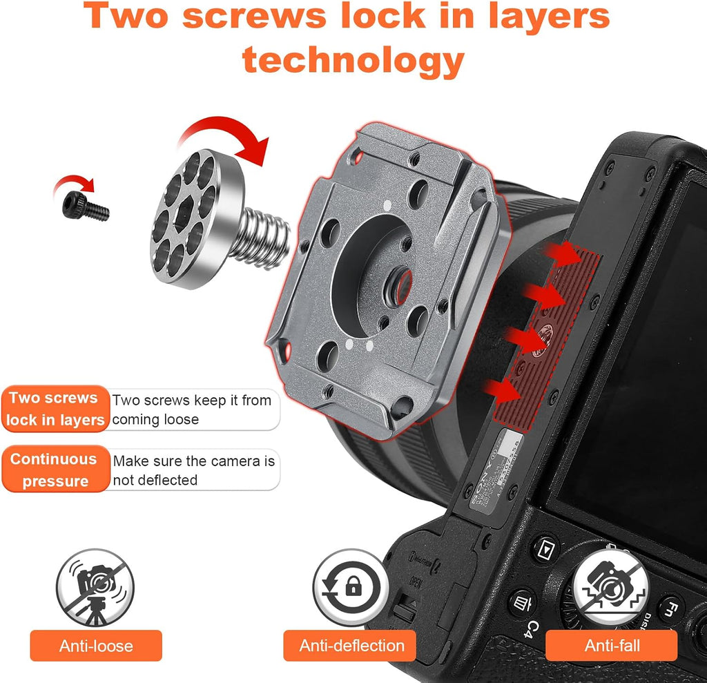 Camera Backpack Clip, Quick Release Kit for Backpack Anti-Loose and Anti-Deflection Suitable for Nomal Cameras and Heavy Cameras