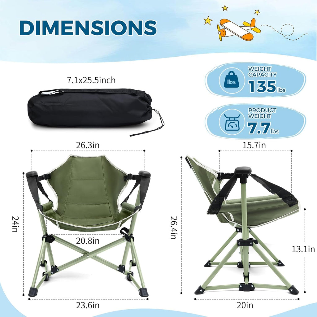 Kids Hammock Chair, Kids Camping Chair, Folding Chair, Green