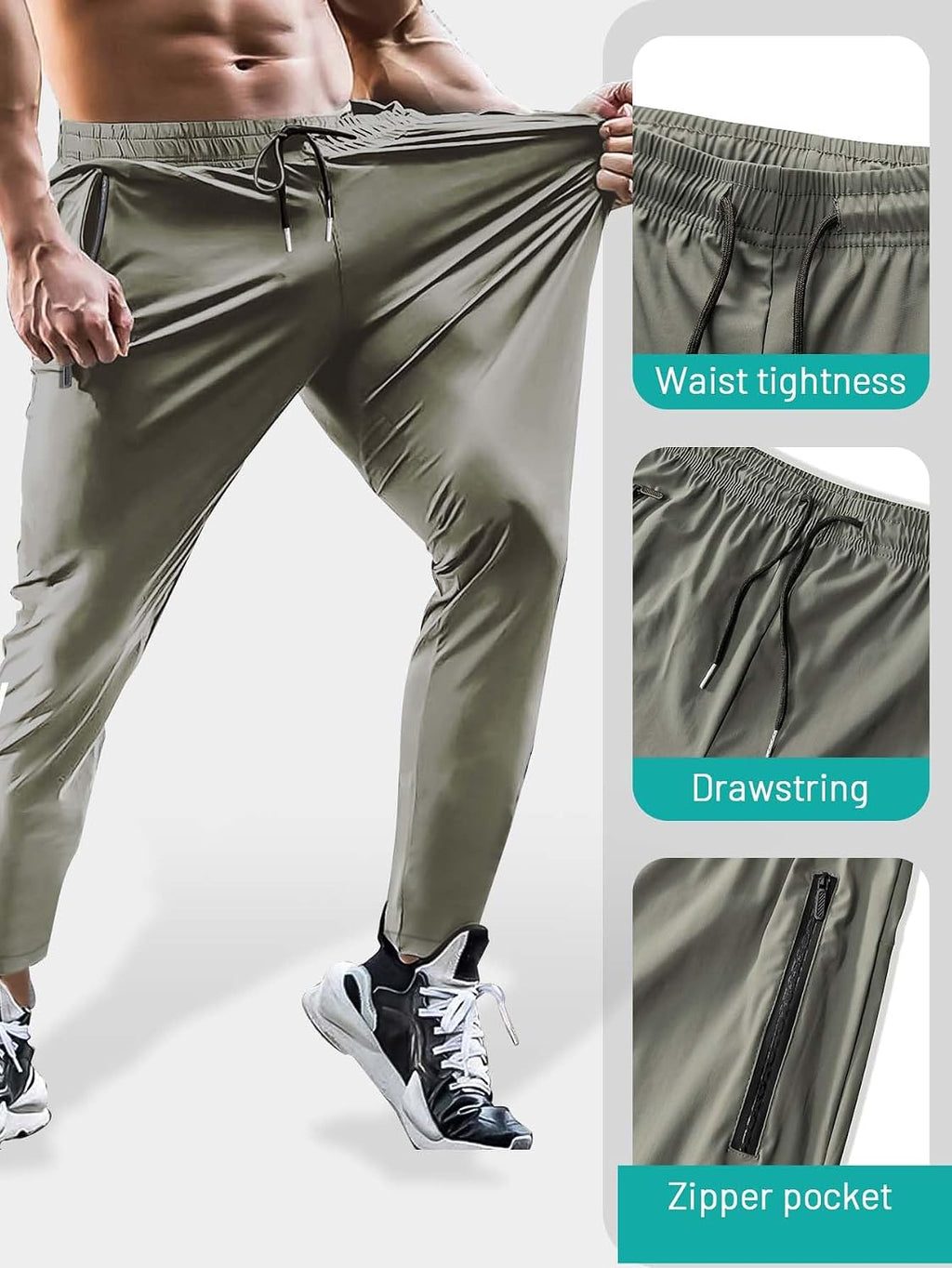 Hidkat Men's Hiking Pants Quick-Dry Lightweight Sweatpants