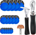 33PCS Tire Repair Patch Tools Tire Patch Kit, 30PCS Tire Patches(32mm/ 42mm/ 58mm with Tire Patch Roller, Tire Repair Buffing Wheel, Tire Inner Liner Scraper for Car Motorcycle Bike