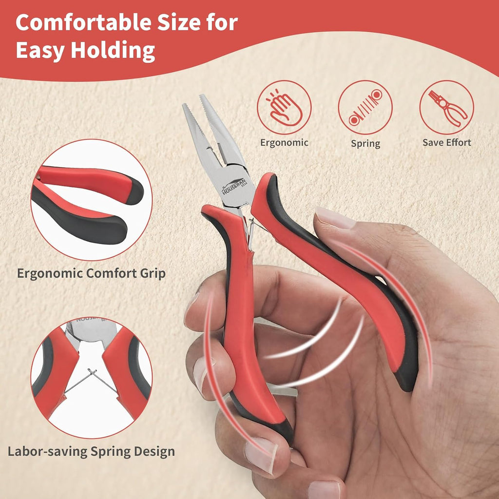 5-Pack 5" Small Needle Nose Pliers,Mini Jewelry Pliers with Cutter