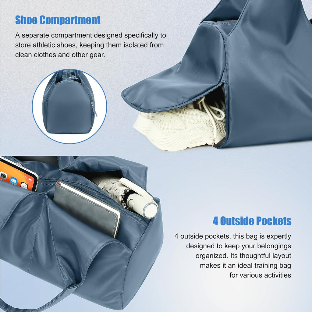 Forestfish Gym Bag For Women With Shoes Compartment & Wet Dry
