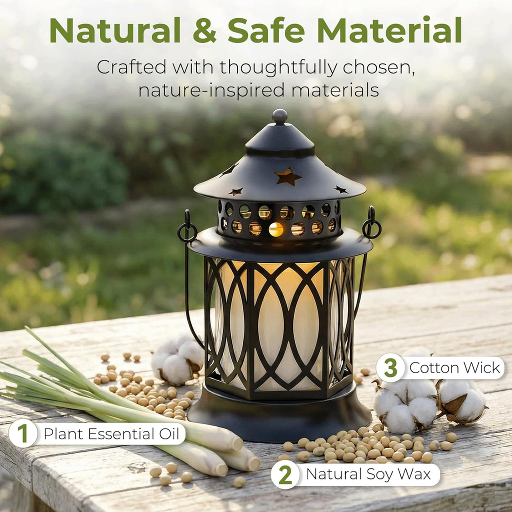 Citronella Candles Outdoor, 2 Pack Citronella Candle Lanterns with Lid