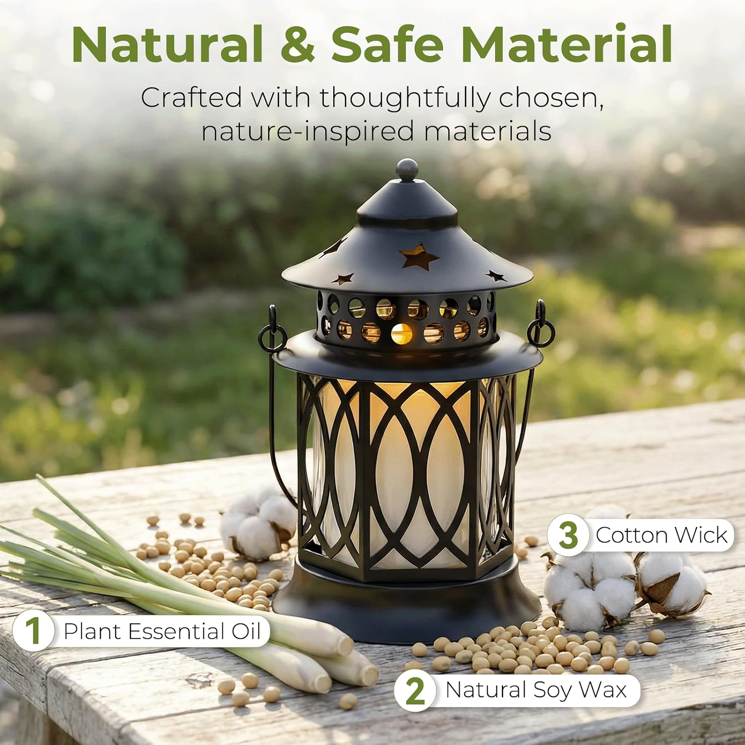 Citronella Candles Outdoor, 2 Pack Citronella Candle Lanterns with Lid
