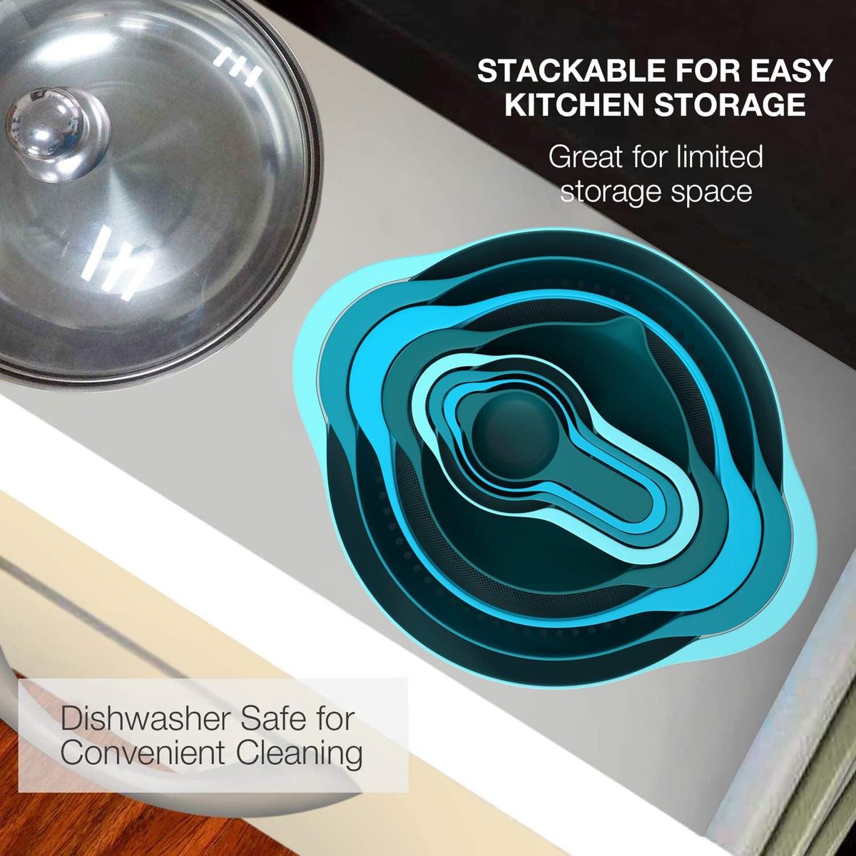 Pantula Mixing Bowls-Plastic Nesting Set of 8, Rv Camper Accessories