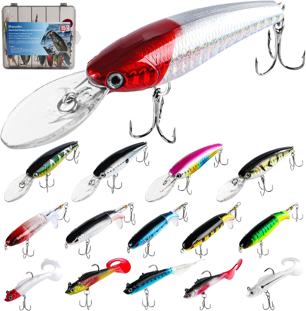 140/234PCS Fishing Lures Kit with Pliers, Fishing Gear Tackle Box Included Tackles, Bionic Baits,Spoon, Hooks, Weights Freshwater, Saltwater and Accessories for Men Women Kids