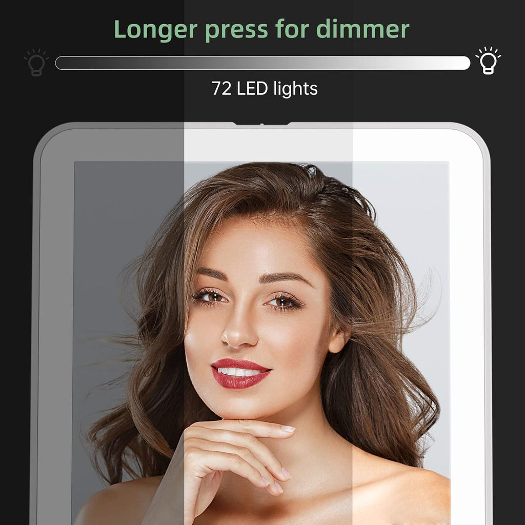 FUNTOUCH Rechargeable Portable Makeup Mirror with 72 LED Lights 1X/5X