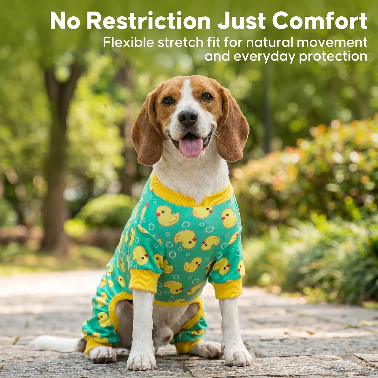 KYEESE Velvet Dog Pajamas for Small Dogs Soft Onesie Shirt, Yellow Duck