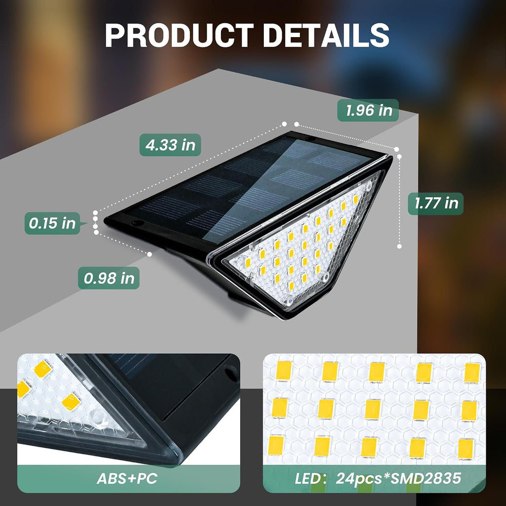 Solar Step Lights Waterproof, Stair Lights Outdoor Decor, 6 Pack Warm White
