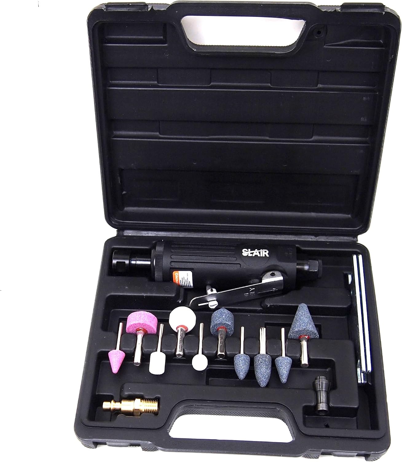 SLAIR 16PC Air Straight Die Grinder Kit 1/4" Inlet 1/4" 1/8" Collets XQ-T02