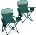 ALPHA CAMP 2-Pack Folding Camping Chair with Cooler Bag & Lumbar Support