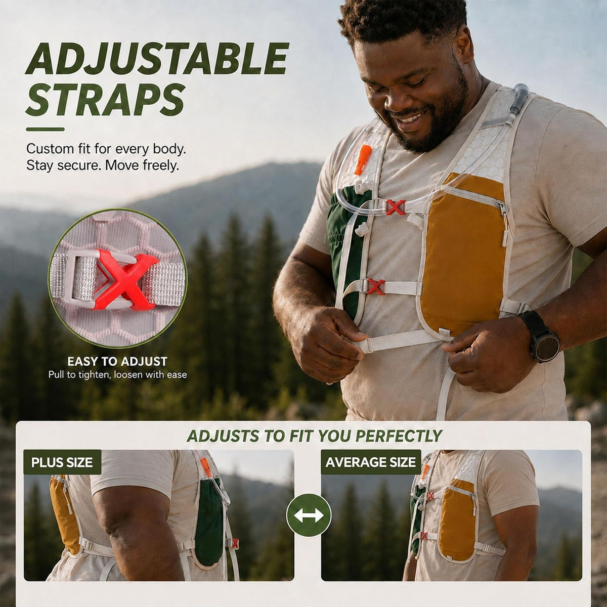 Running Vest with 2L Hydration Bladder Lightweight Pack
