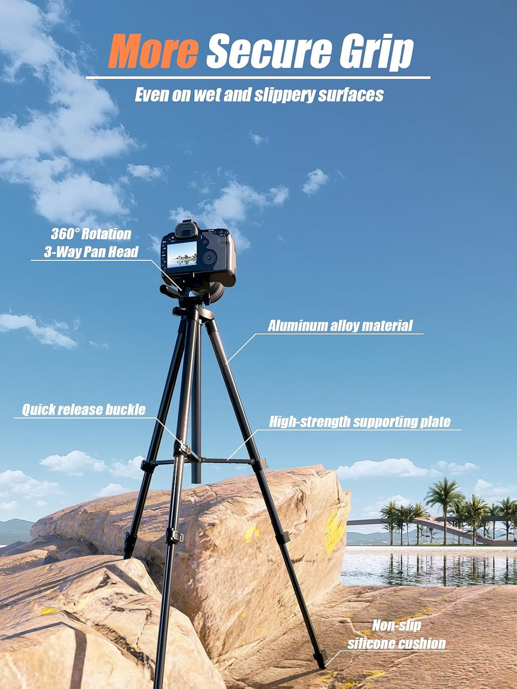 71 Inch Lightweight Tripod for Camera & Phone with Wireless Remote