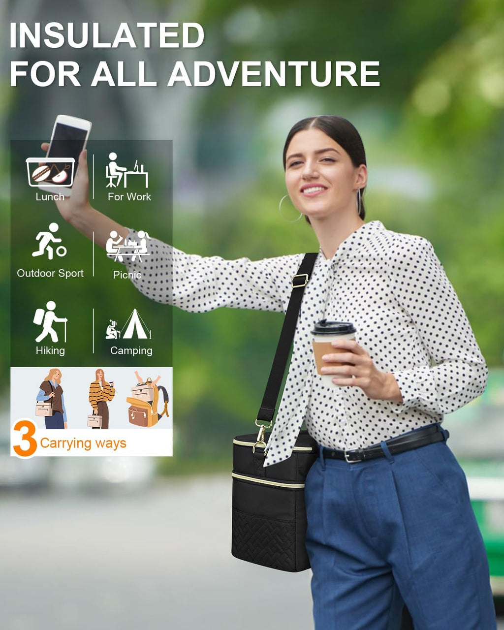 Capolo Lunch Bag for Women Men Insulated Lunch Tote Leakproof Lunchbox Bags