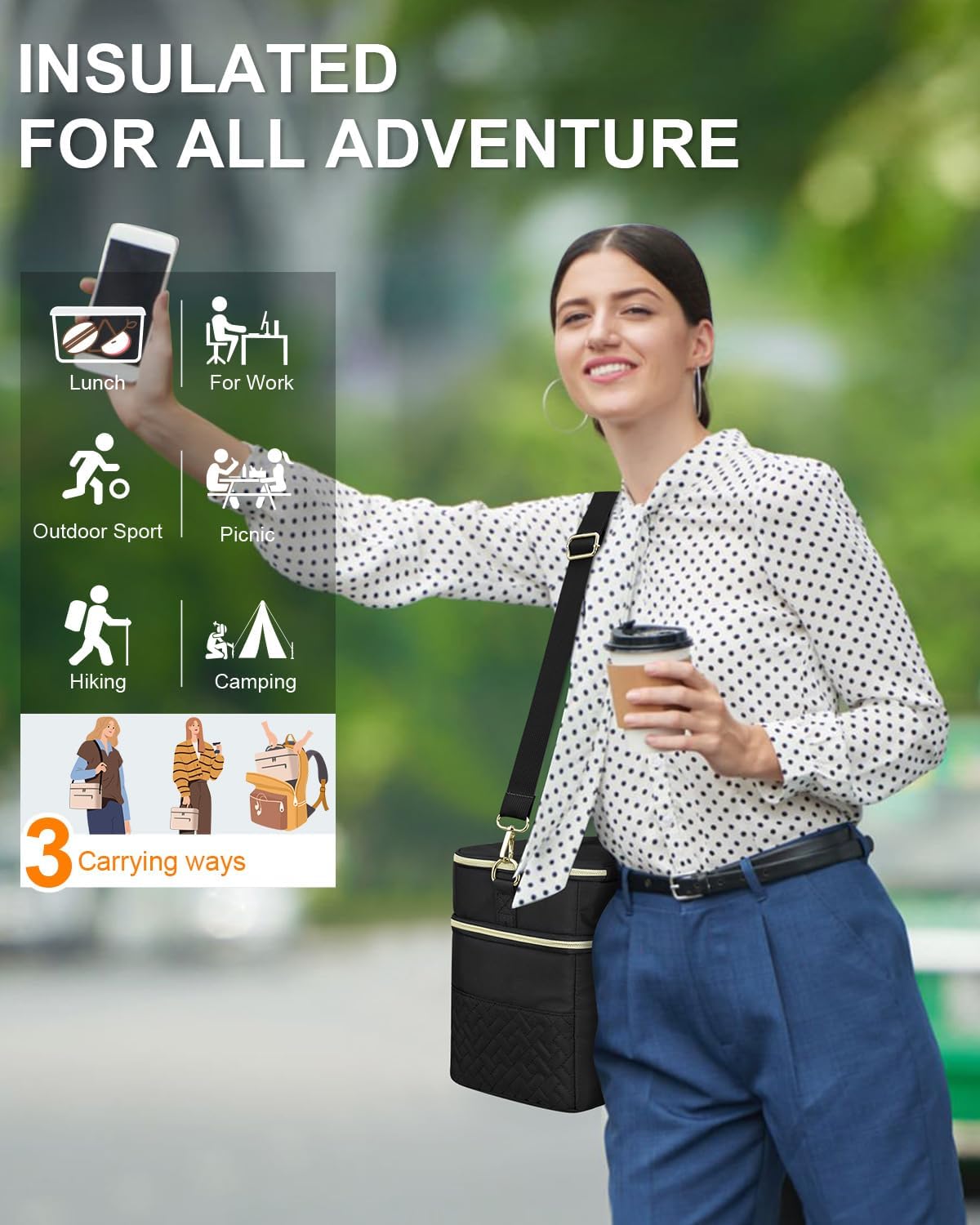 Capolo Lunch Bag for Women Men Insulated Lunch Tote Leakproof Lunchbox Bags