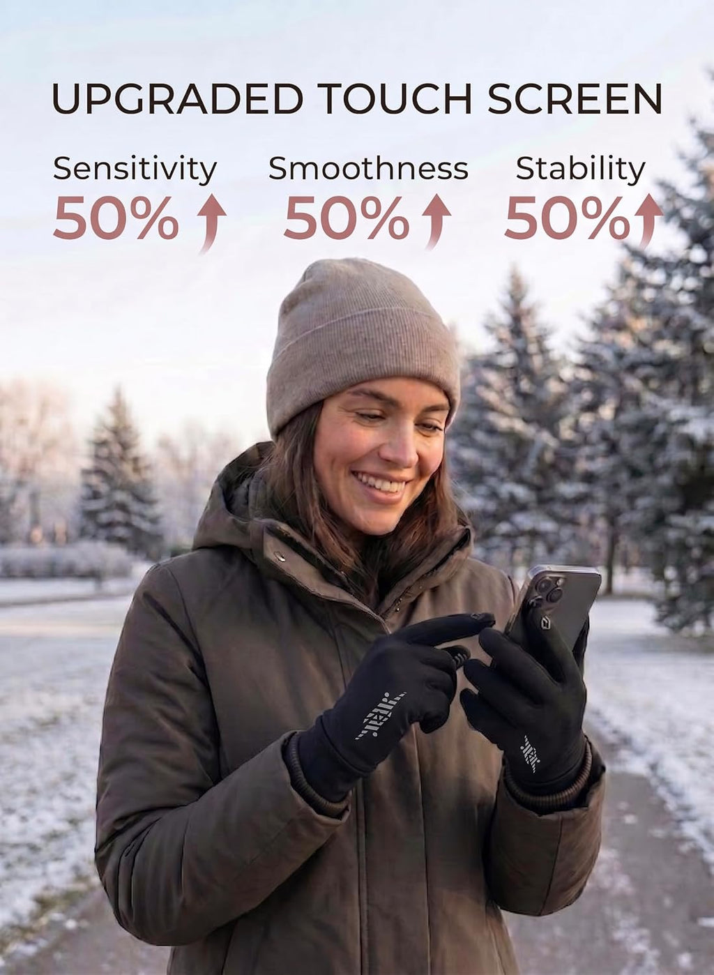Winter Gloves Men Women: Soft Thermal Touch Screen Running Gloves