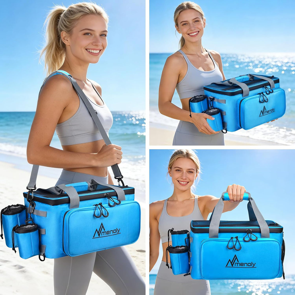 Paddle Board Cooler Bag with Cup Holders, 28L Large Sup Kayak Deck Cooler Bag Fit 36 Cans with Bottle Opener, Adiustable Strap for Beach, Kayaking, Camping