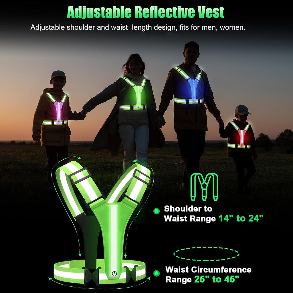 LED Reflective Vest Running Gear 5 Colors Light Up Reflective Running Vest