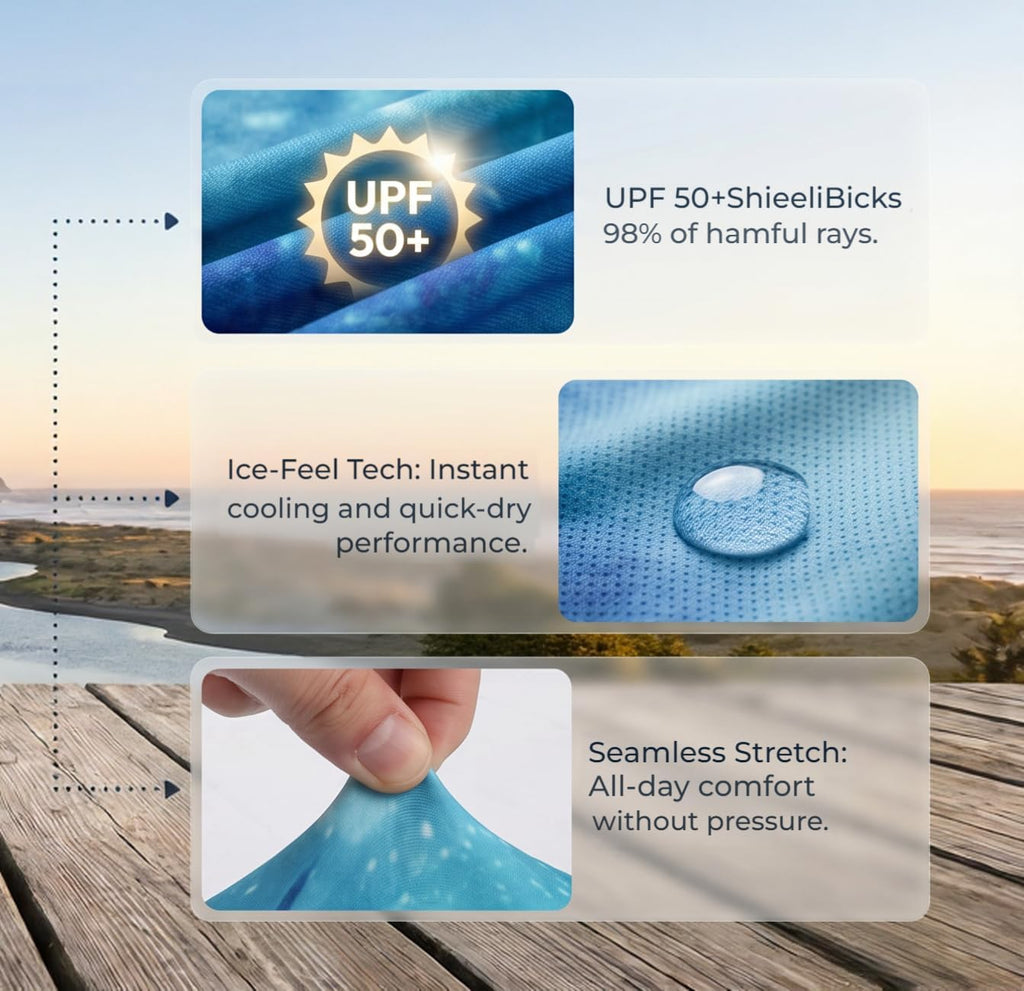 3D Printed Cooling Neck Gaiter for Men Women UPF 50+ UV Protection Bandana Outdoor Fishing Hiking Daily Use