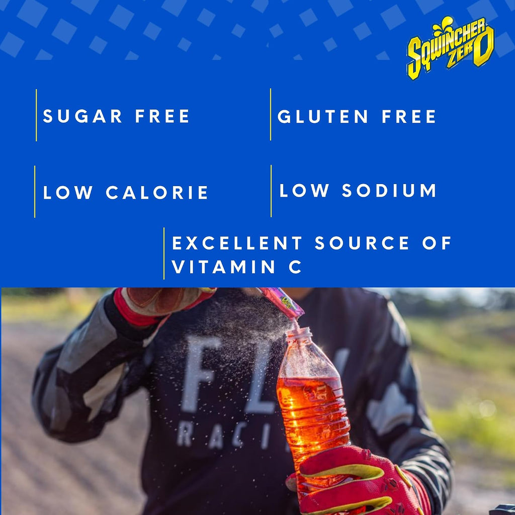 Sqwincher Zero Qwik Stik - Single Serve, Sugar Free, Low Calorie, Low Sodium Electrolyte Replacement Powder Hydration Drink Mix, .11 0z Packet (Pack of 500) Assorted Flavors